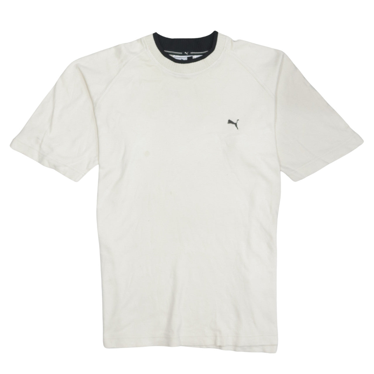 Puma Men's White Crew Neck Short Sleeve Cotton T-Shirt Size L
