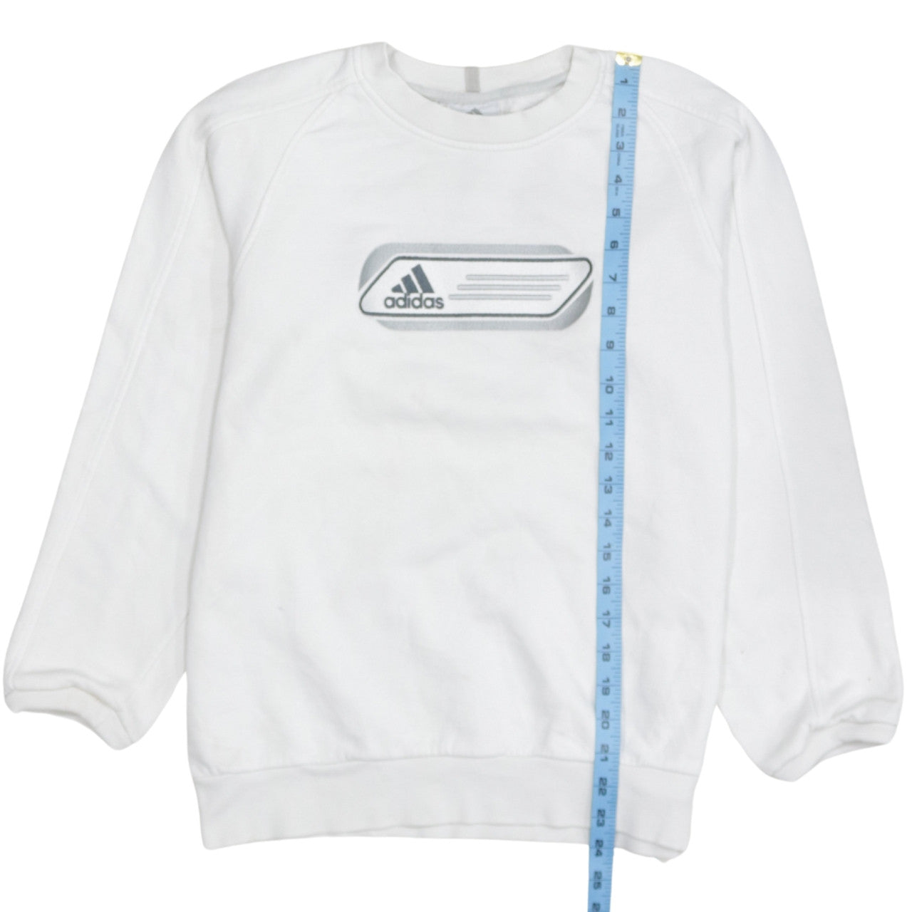 Adidas Boys White Crew Neck Pullover Sweatshirt Size 164 Regular Fit