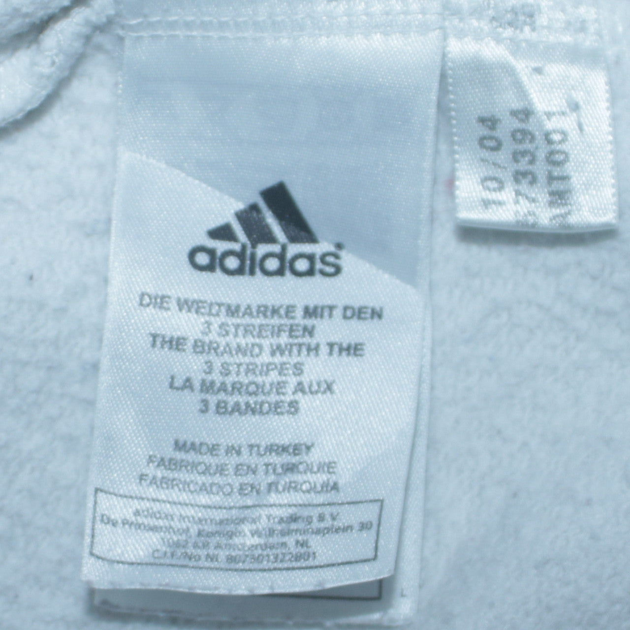 Adidas Boys White Crew Neck Pullover Sweatshirt Size 164 Regular Fit