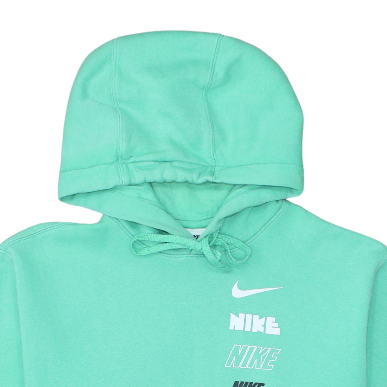 Nike Women's Green Pullover Hoodie Small Graphic Print Cotton Blend