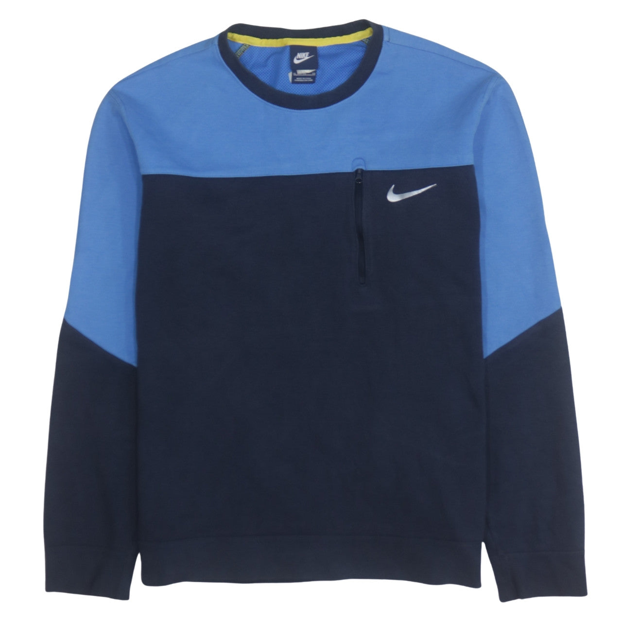 Nike Men's Blue XL Pullover Sweatshirt Crew Neck Zip Pocket