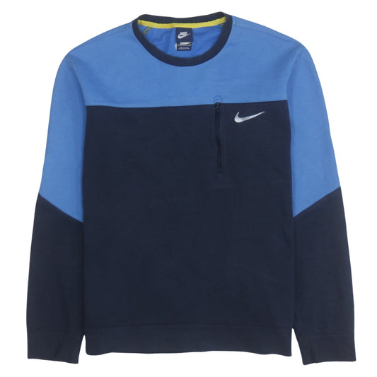 Nike Men's Blue XL Pullover Sweatshirt Crew Neck Zip Pocket