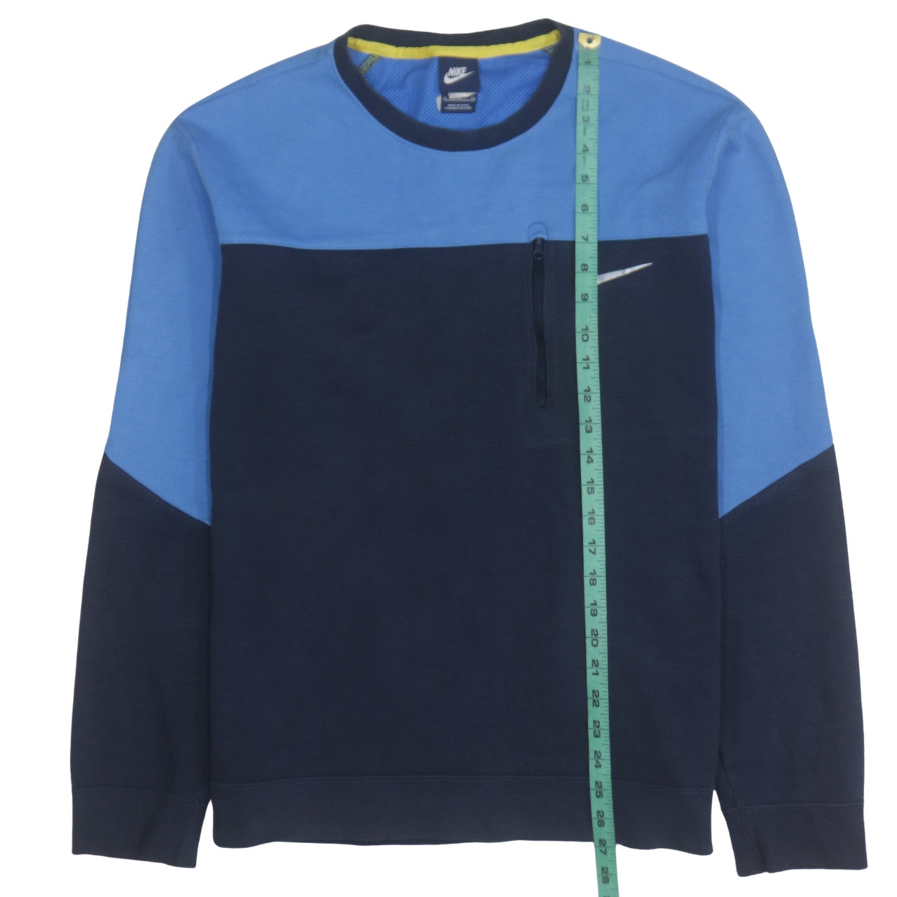 Nike Men's Blue XL Pullover Sweatshirt Crew Neck Zip Pocket