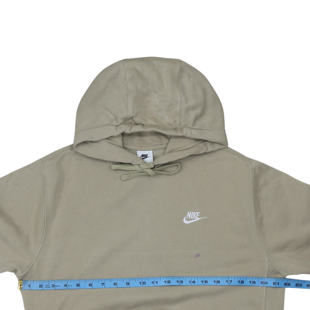 Nike Women’s Beige Pullover Hoodie Small Logo Cotton Blend