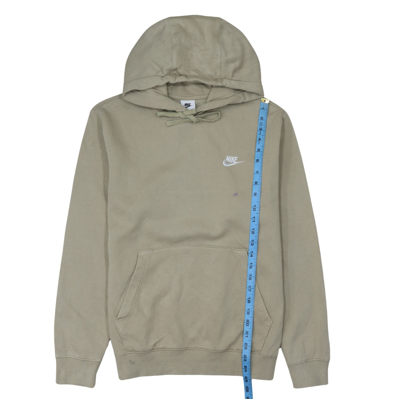 Nike Women’s Beige Pullover Hoodie Small Logo Cotton Blend