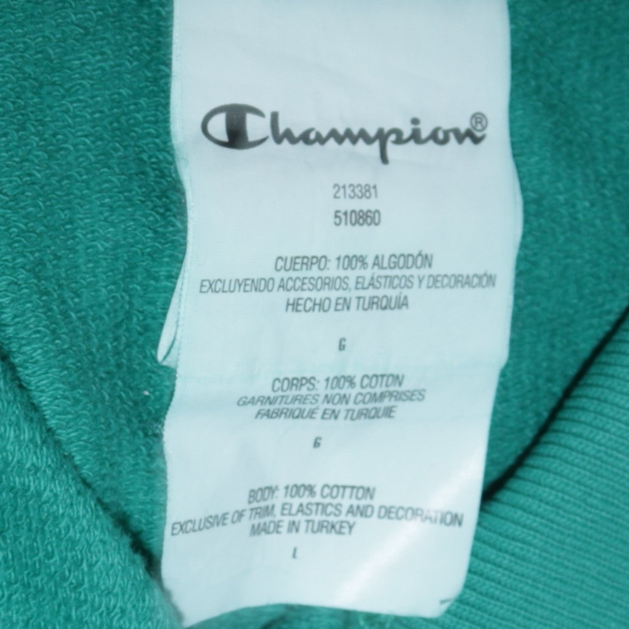 Champion Men's Green Pullover Hoodie Size L Classic Fit