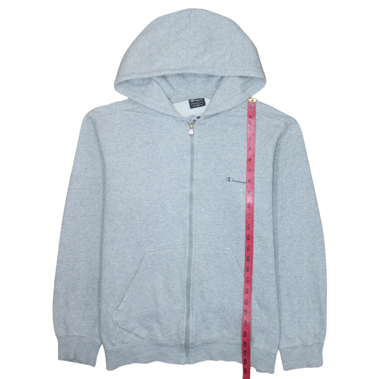 Champion Men's Grey Full Zip Hoodie L Fleece Sweatshirt