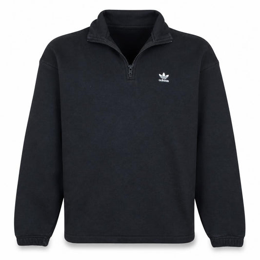 Adidas Women’s Black 1/4 Zip Sweatshirt Size UK 10 Cotton Blend