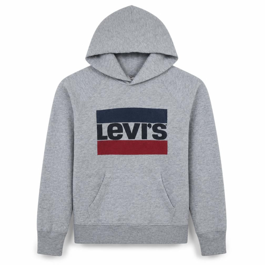 Levi's Grey XS Pullover Hoodie Teens Graphic Logo Sweatshirt