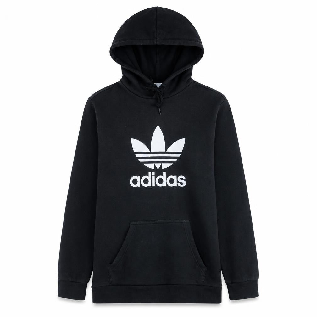 Adidas Men Black Pullover Hoodie Small Graphic Logo Sportswear