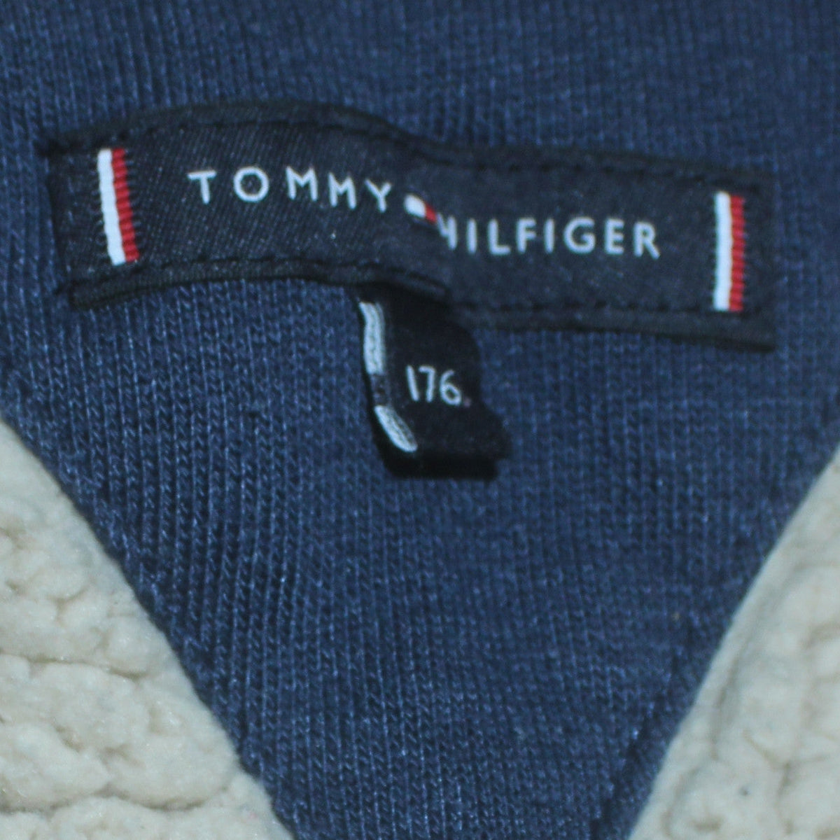 Tommy Hilfiger Boys Blue Full Zip Hoodie Sherpa Lined Size 176