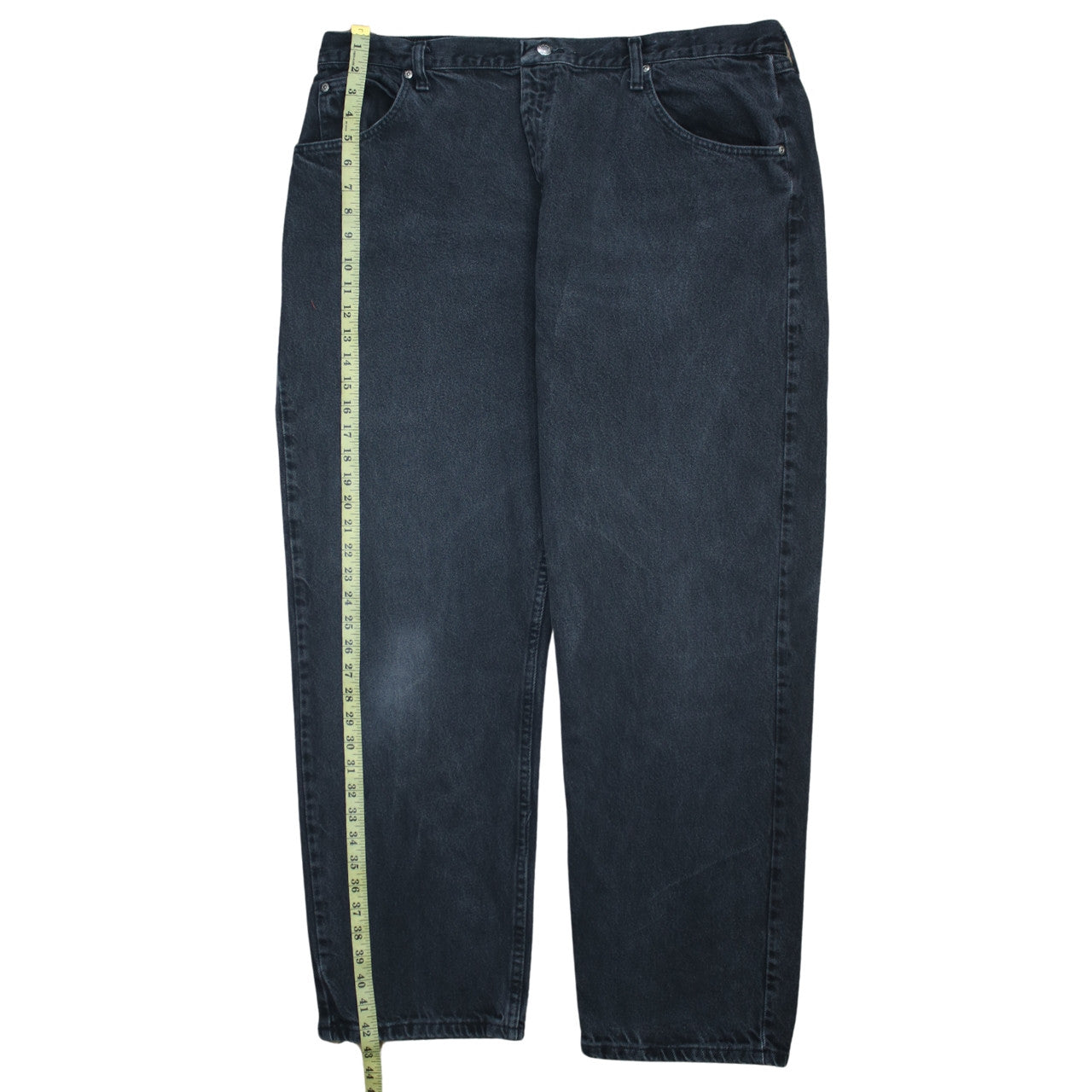 Wrangler Men's Black Relaxed Fit Denim Jeans 42x30 Straight Leg