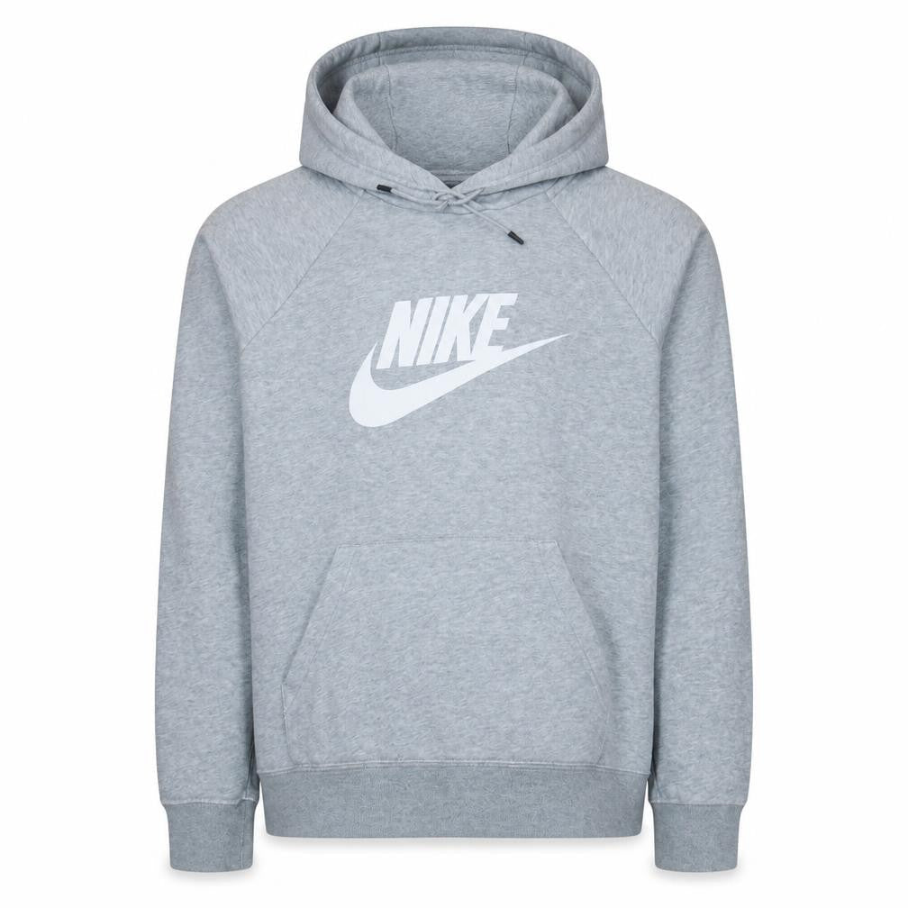Nike Men's Grey Pullover Hoodie Medium Regular Fit Logo Sweatshirt