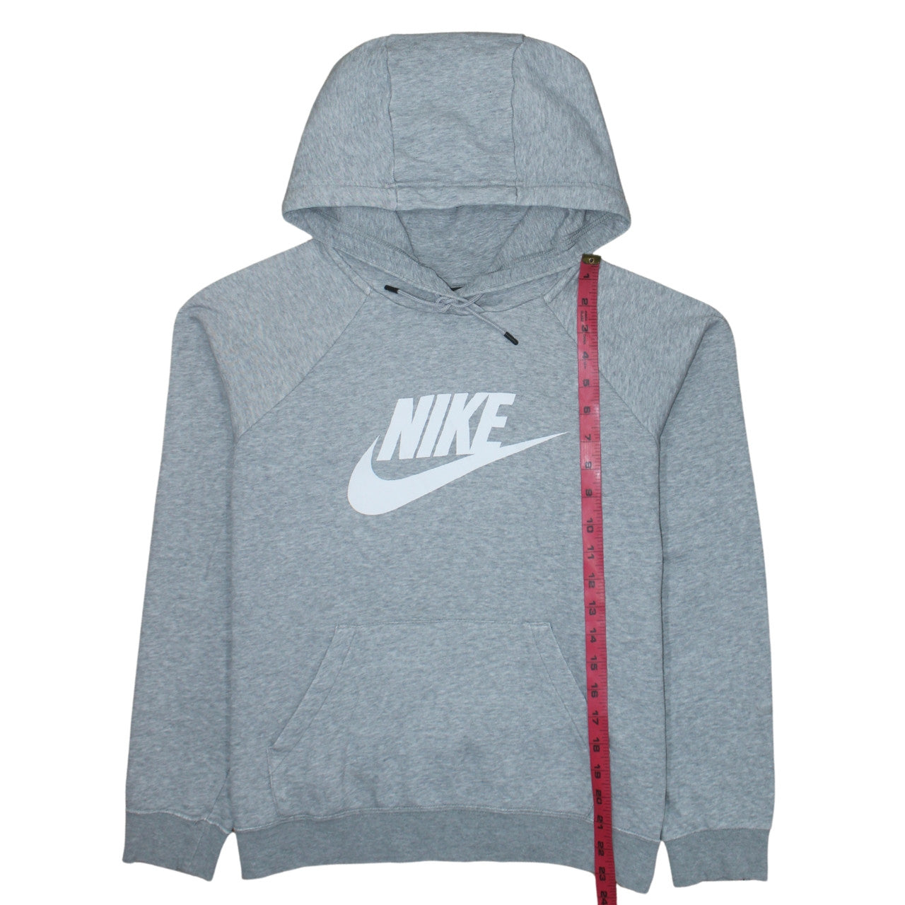 Nike Men's Grey Pullover Hoodie Medium Regular Fit Logo Sweatshirt