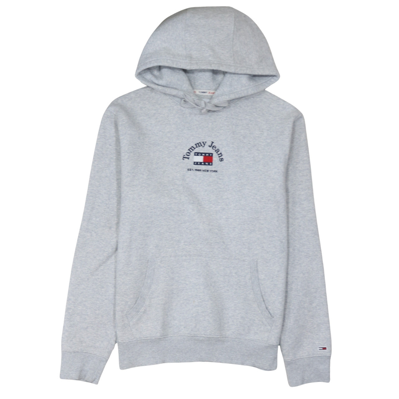 Tommy Jeans Men's Grey Pullover Hoodie M Embroidered Logo