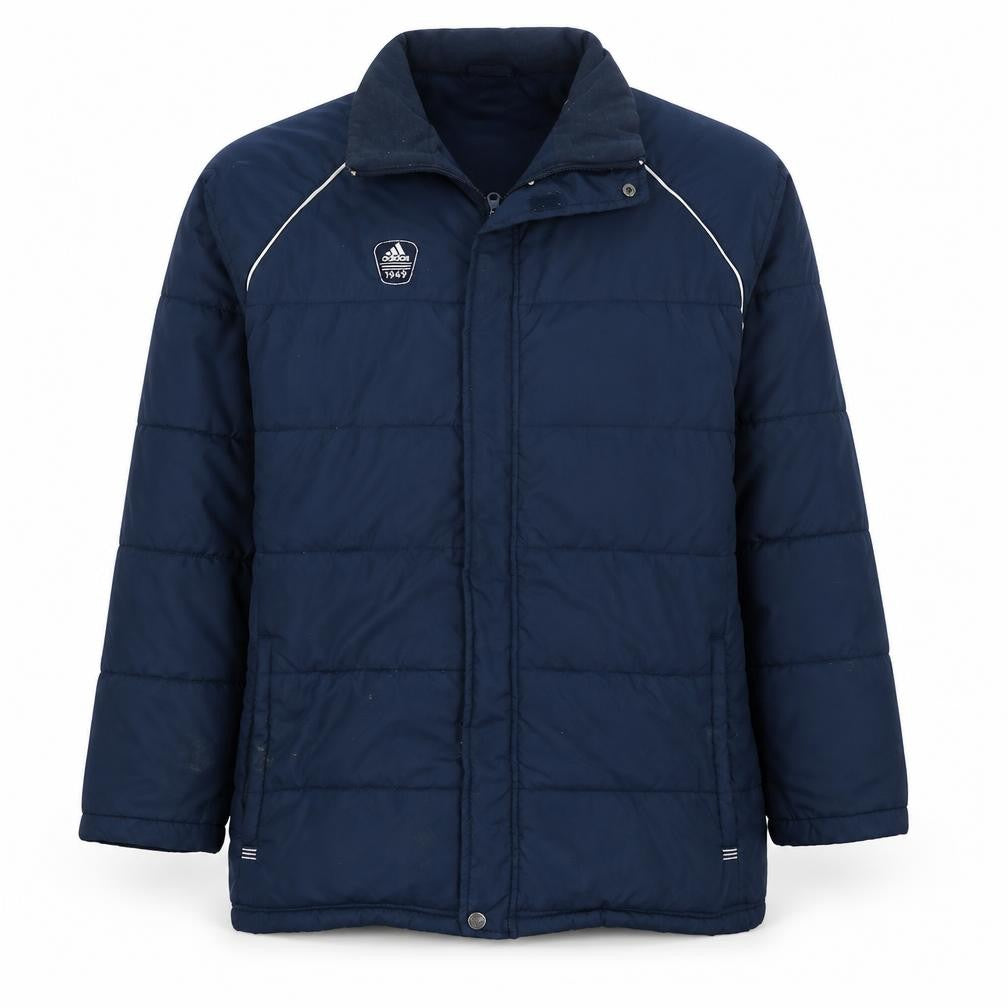 adidas Boys Blue Puffer Jacket 16 Years Winter Mid-Length Quilted Coat