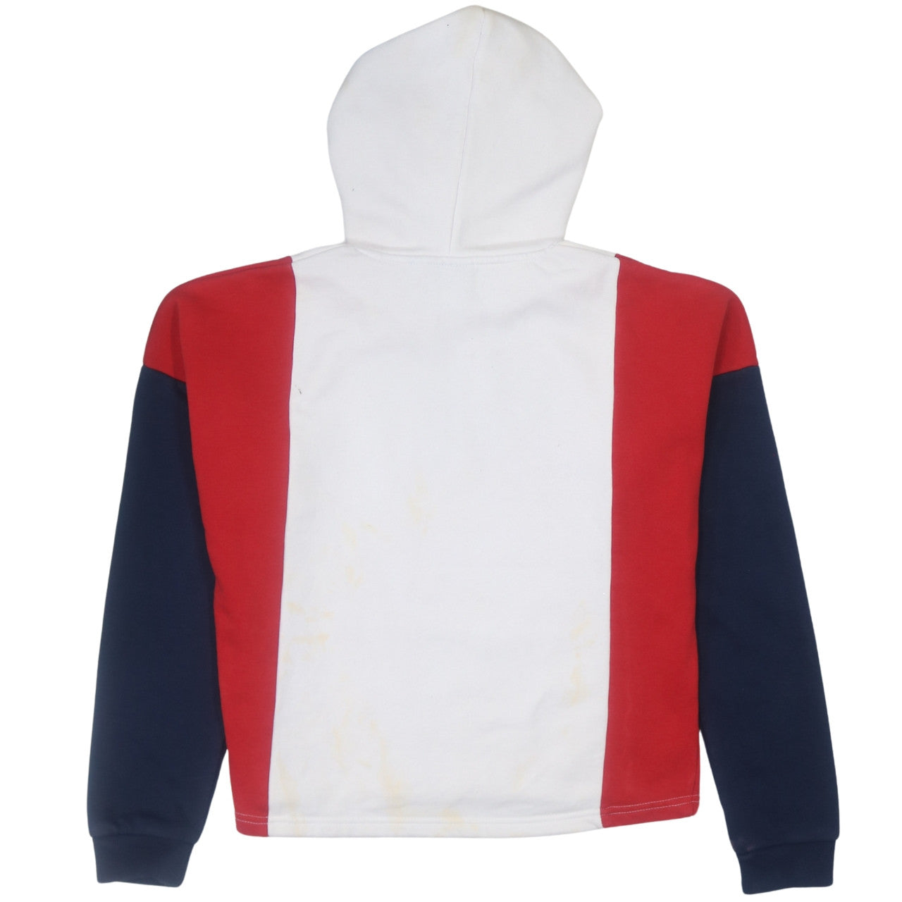 Fila Women's Red White Navy Colourblock Pullover Hoodie Size S