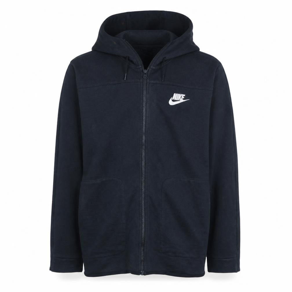 Nike Men's Black XL Full Zip Hoodie Cotton Blend Sportswear