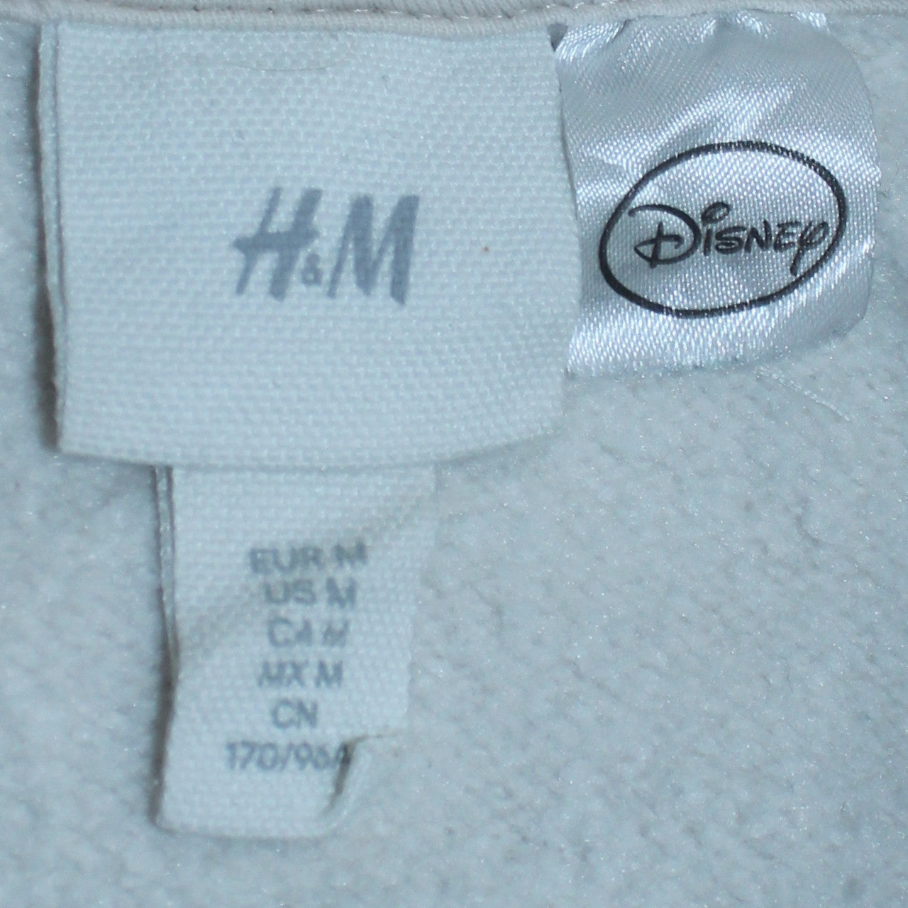 H&M Disney Women’s Beige Mickey Hoodie M Cotton Blend Pullover