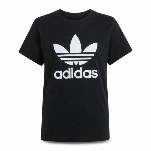 Adidas Womens Black Cotton T-Shirt Size 12 Short Sleeve Crew Neck