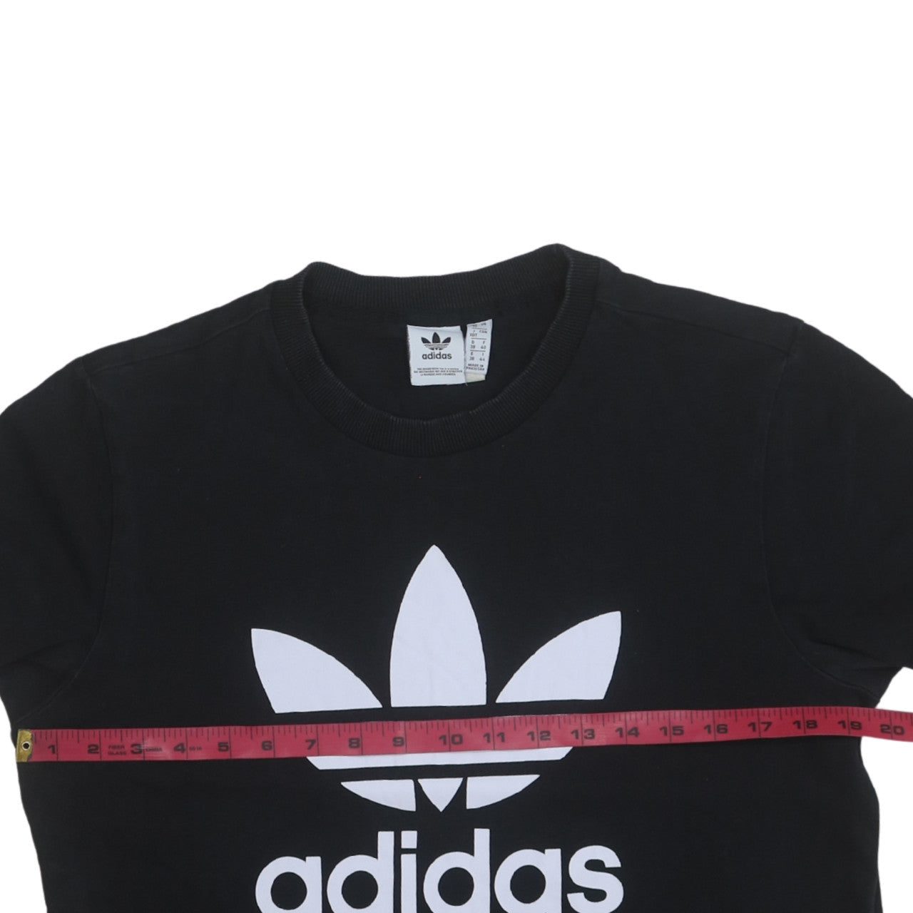 Adidas Womens Black Cotton T-Shirt Size 12 Short Sleeve Crew Neck