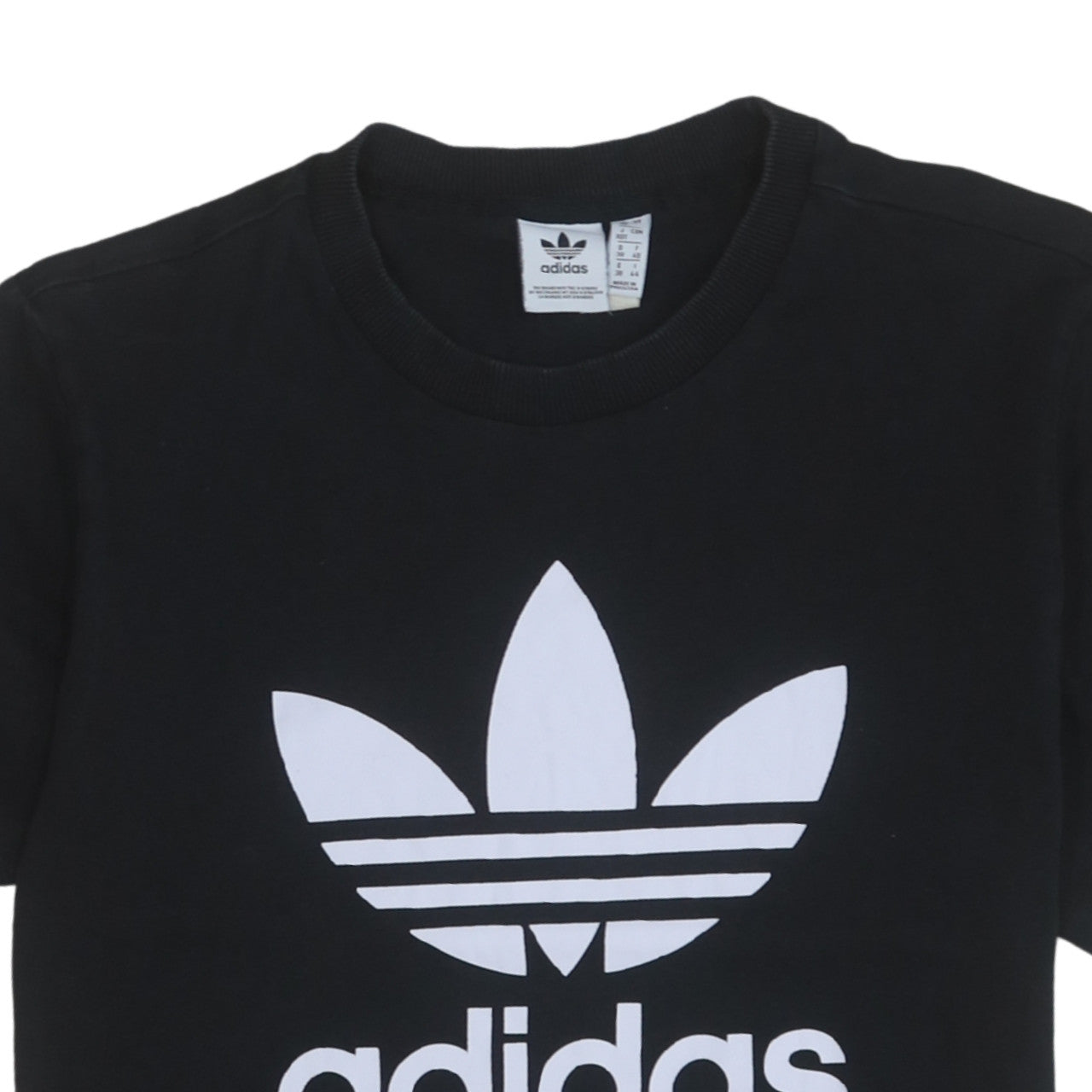 Adidas Womens Black Cotton T-Shirt Size 12 Short Sleeve Crew Neck