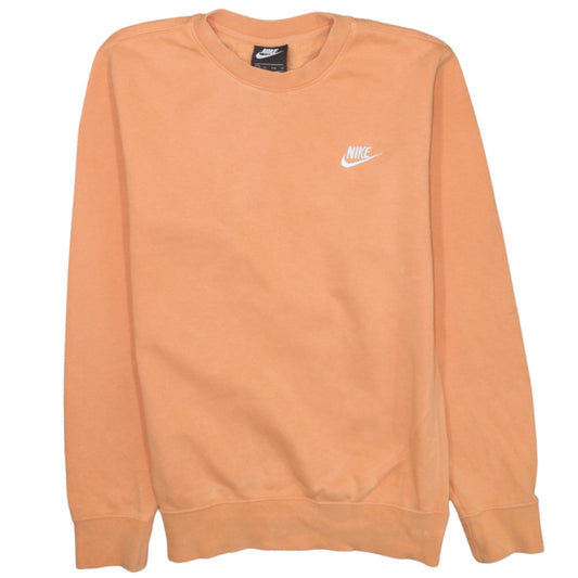 Nike Women's Peach Orange Crew Neck Sweatshirt XS Cotton Blend