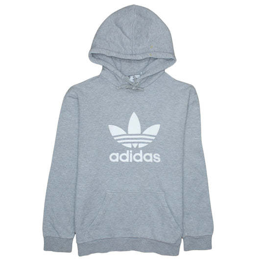 Adidas Women’s Grey Hoodie Small Pullover Trefoil Logo Sweatshirt