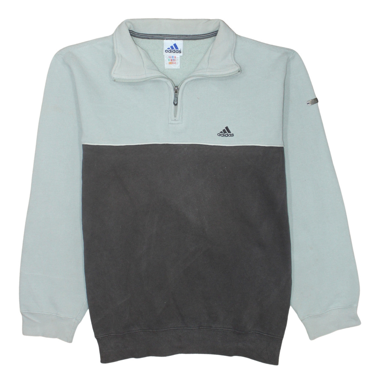Adidas Mens Grey 1/2 Zip Fleece Sweatshirt Size M