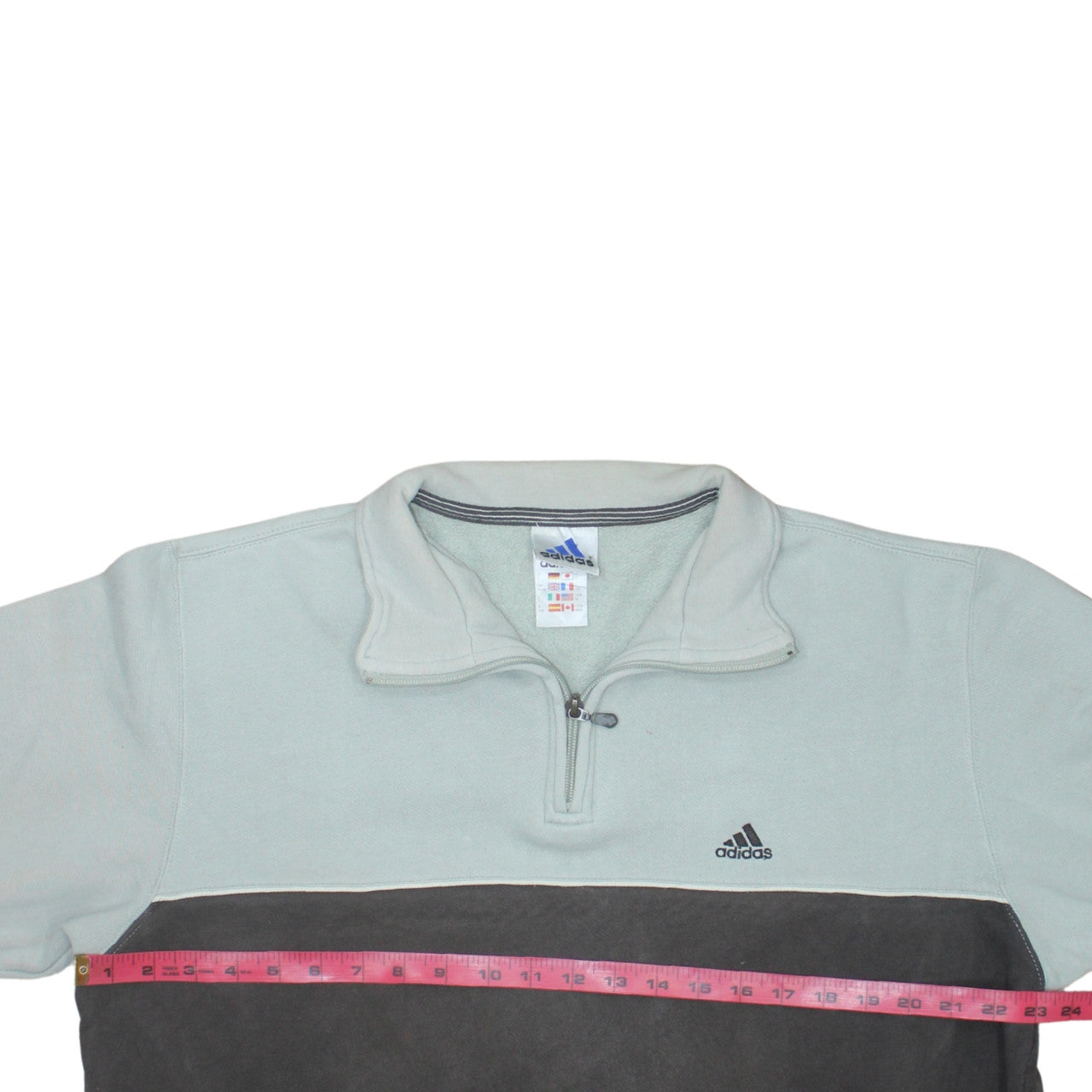 Adidas Mens Grey 1/2 Zip Fleece Sweatshirt Size M