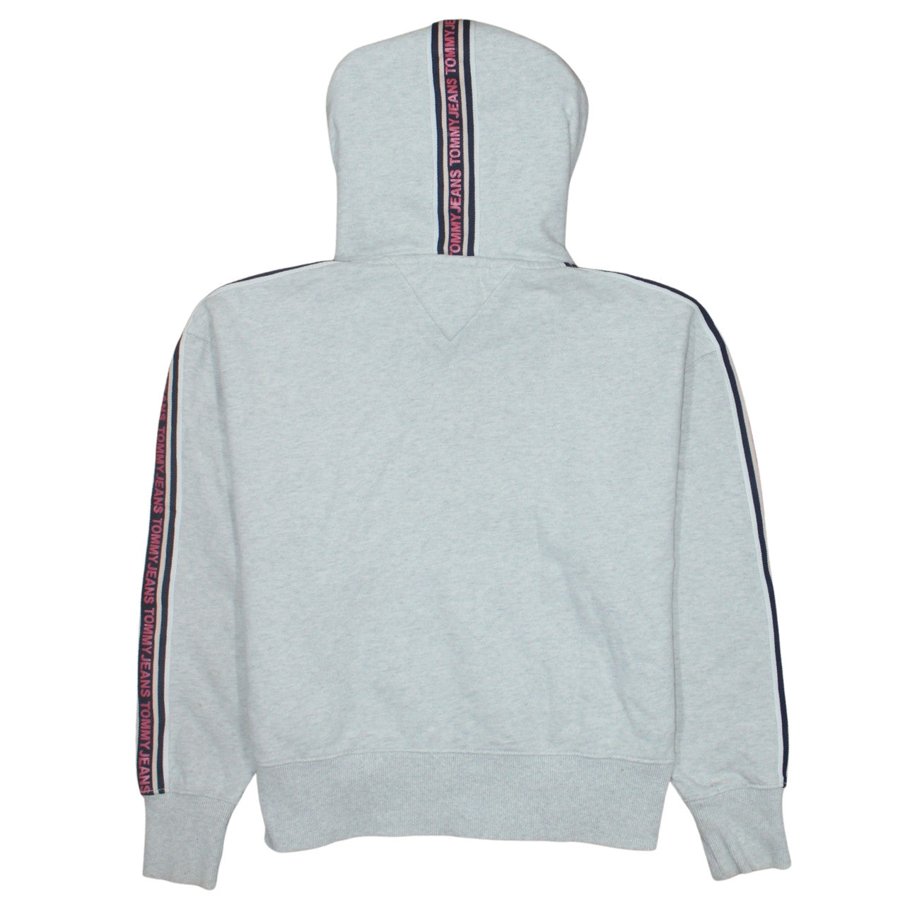 Tommy Jeans Womens Grey XS Pullover Hoodie Logo Tape Trim Casual