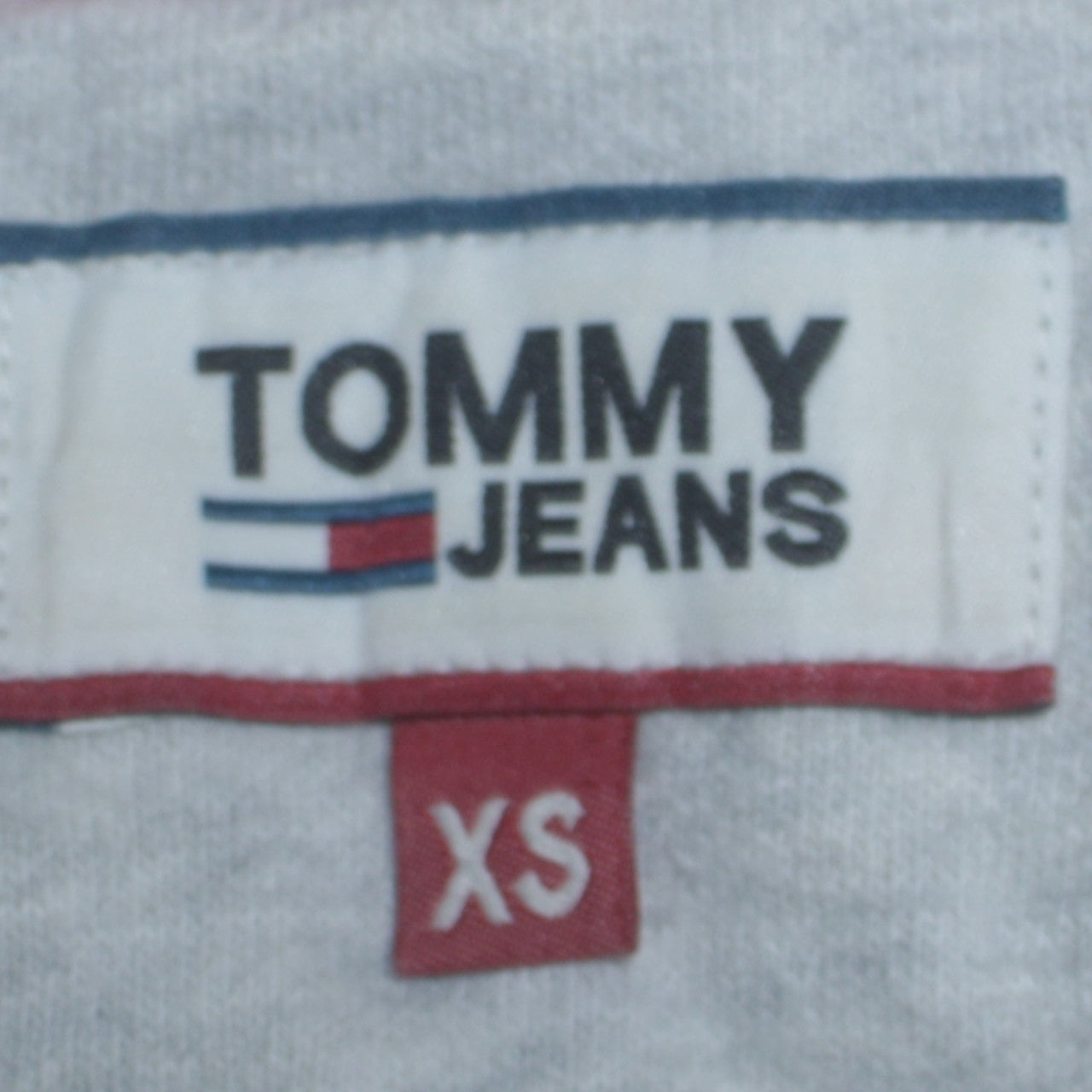 Tommy Jeans Womens Grey XS Pullover Hoodie Logo Tape Trim Casual