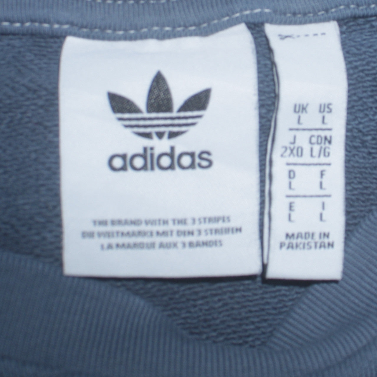 Adidas Men's Blue Crew Neck Sweatshirt Size L Pullover Logo