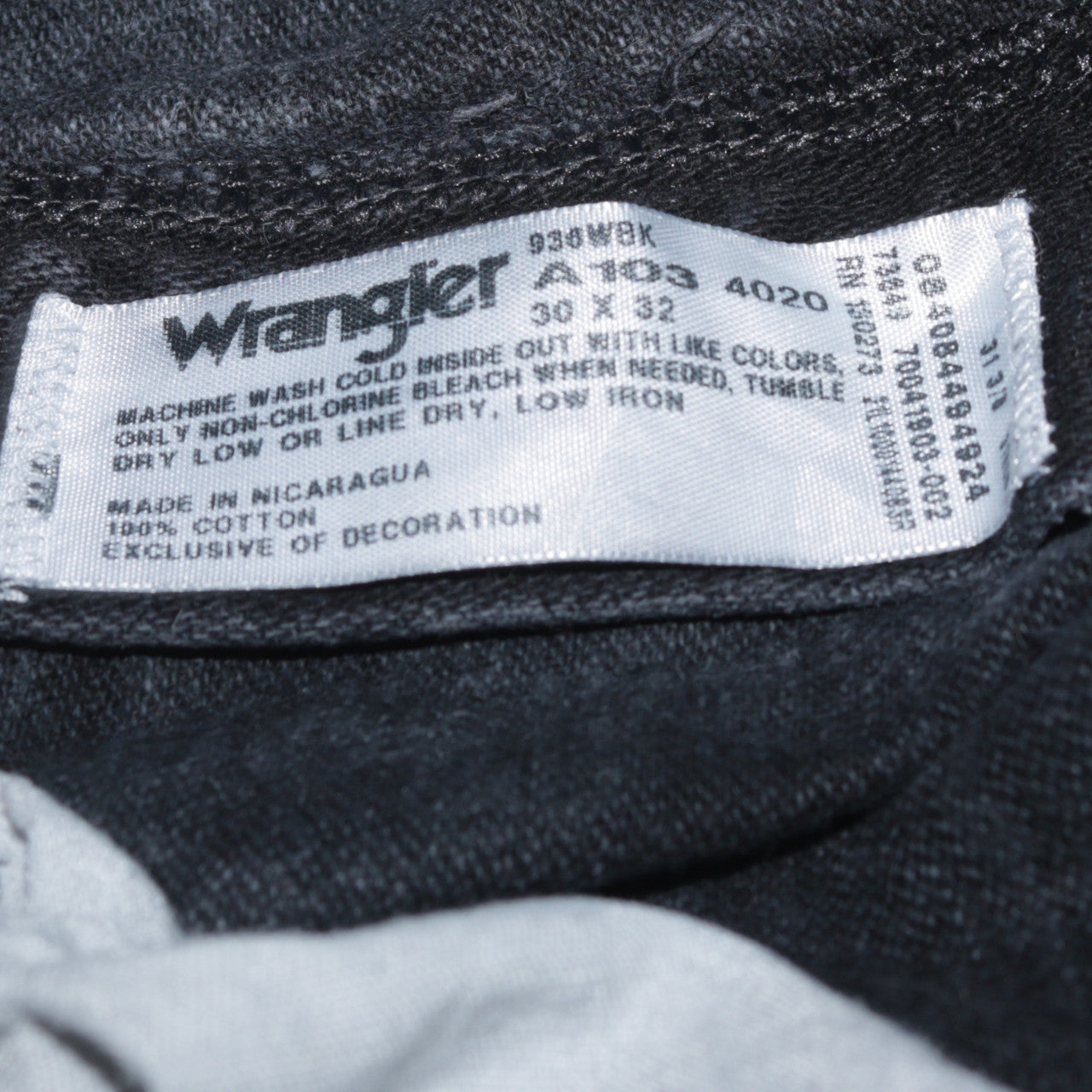 Wrangler Men's Black Straight Leg Denim Jeans 30x32 Regular Fit