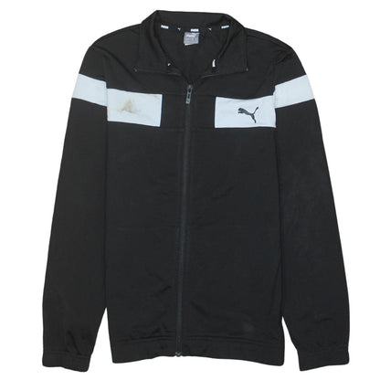 Additional front view of Puma boys’ black full zip sweatshirt 13-14 years colourblock logo jacket