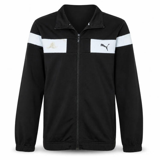 Puma Boys Black Full Zip Sweatshirt 13-14 Years Colourblock Logo Jacket