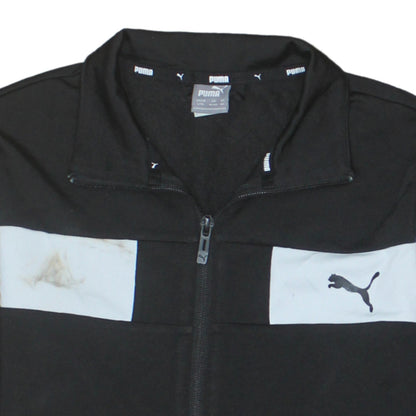 Additional view of Puma boys’ black full zip sweatshirt 13-14 years colourblock logo jacket