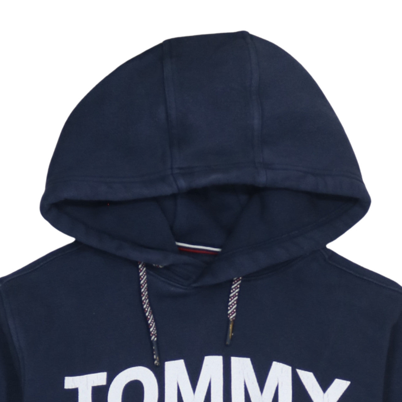 Tommy Hilfiger Mens Navy Hoodie Small Pullover Fleece Cotton Blend