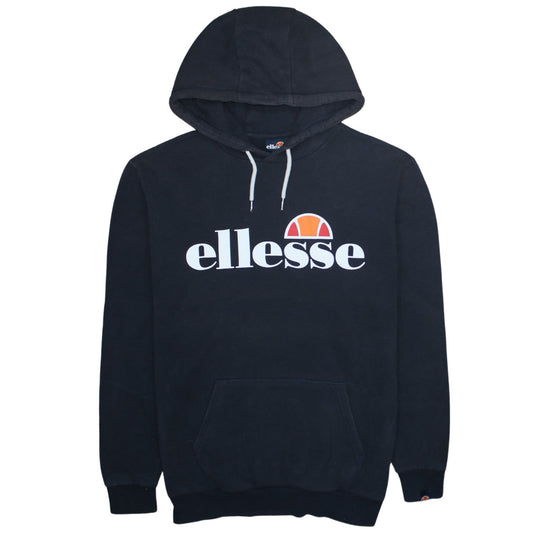 Ellesse Men's Black Pullover Hoodie Small Graphic Logo Sweatshirt