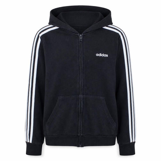 Adidas Women Black Full Zip Hoodie Size 12-14 Hooded Sweatshirt