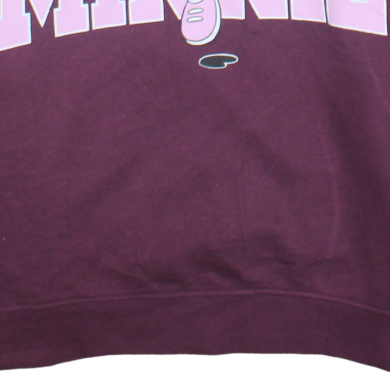Disney Womens Burgundy Minnie Mouse Graphic Pullover Hoodie Size 12 M