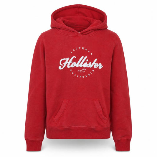 Hollister Men’s Red XS Pullover Hoodie Graphic Logo Sweatshirt