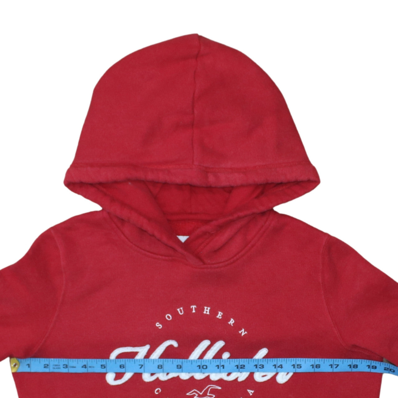 Hollister Men’s Red XS Pullover Hoodie Graphic Logo Sweatshirt