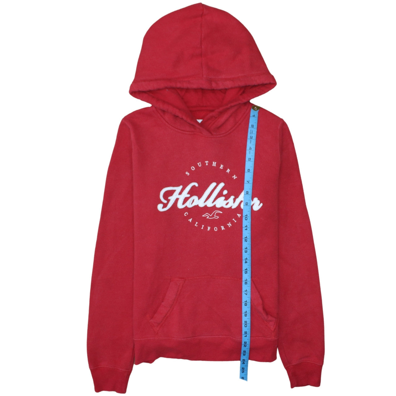 Hollister Men’s Red XS Pullover Hoodie Graphic Logo Sweatshirt