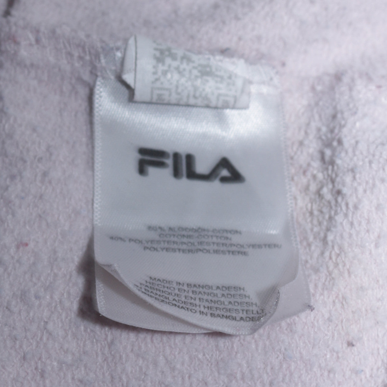 Fila Womens White Full Zip Hoodie Size M Cotton Blend Logo Sweatshirt