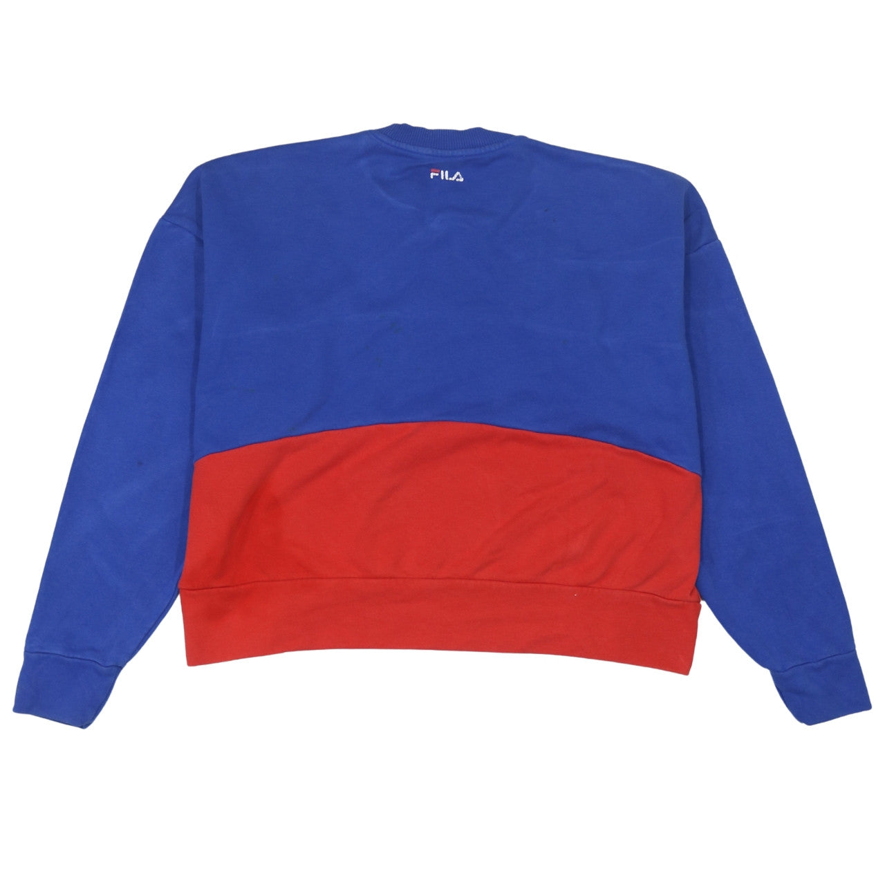 Fila Womens Blue Red Colourblock Crew Neck Sweatshirt Size S