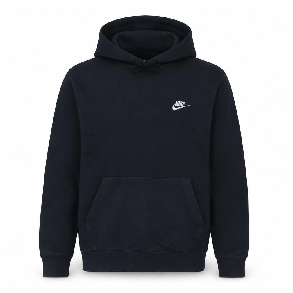Nike Men's Black Pullover Hoodie Small Logo Fleece Sweatshirt