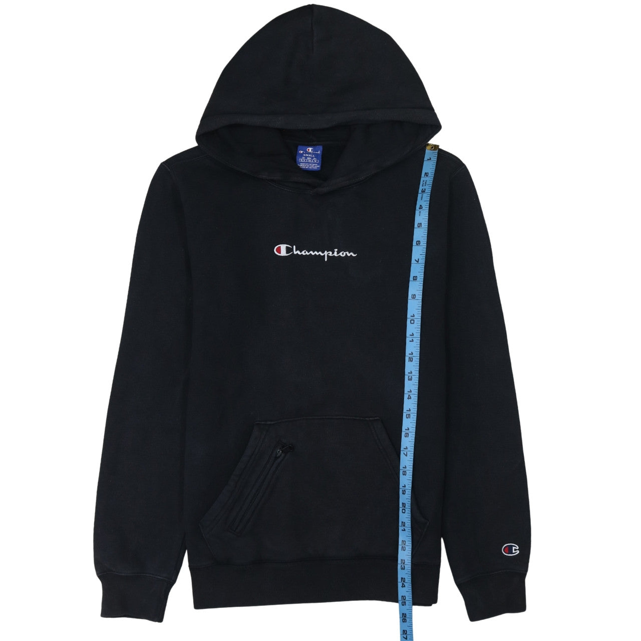 Champion Men's Black Small Pullover Hoodie Embroidered Logo