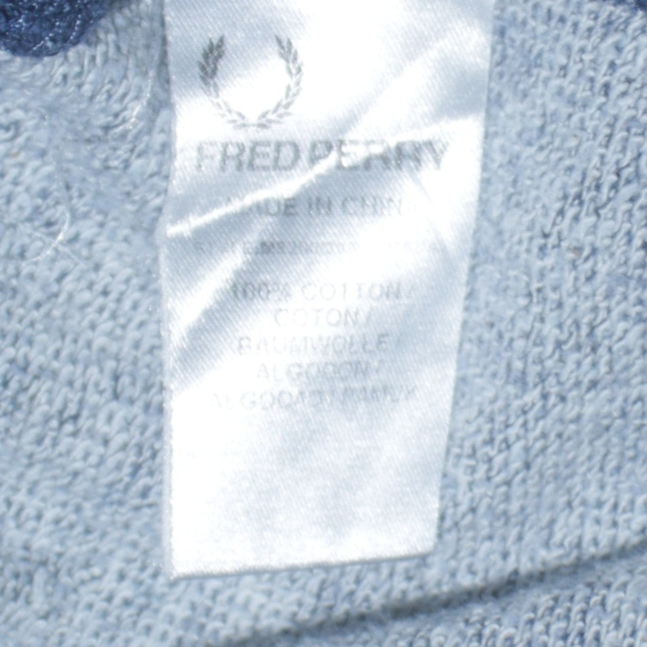 Fred Perry Men's Blue Cotton Crew Neck Pullover Sweatshirt M