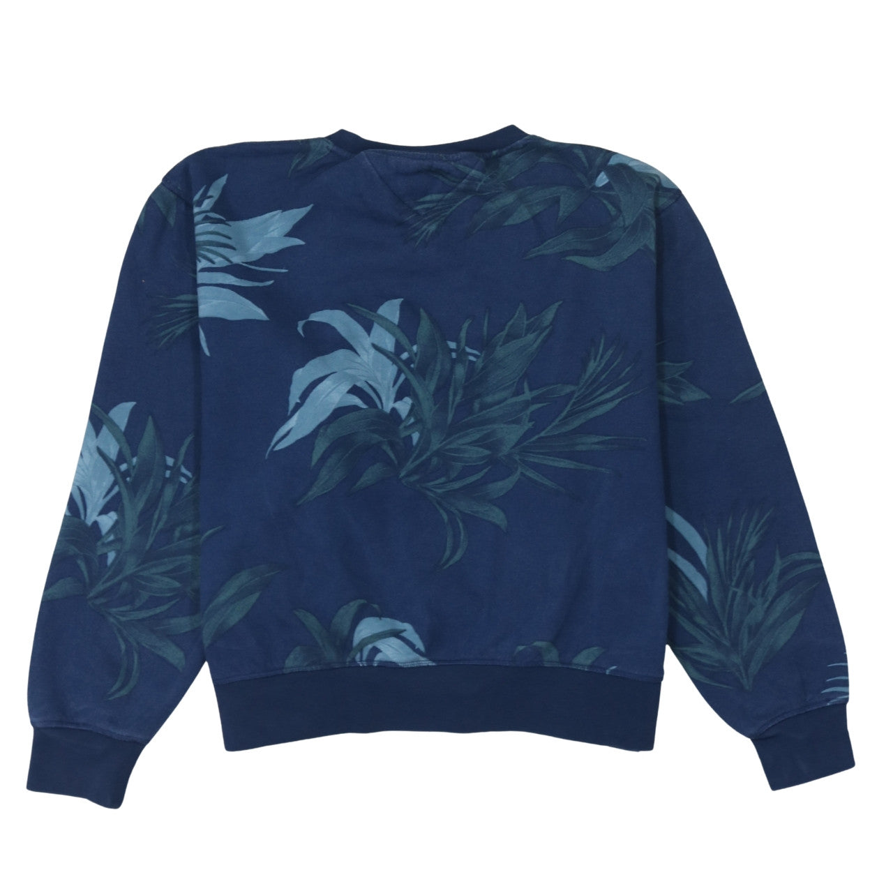 Tommy Hilfiger Women Blue Floral Print Crew Neck Sweatshirt XL